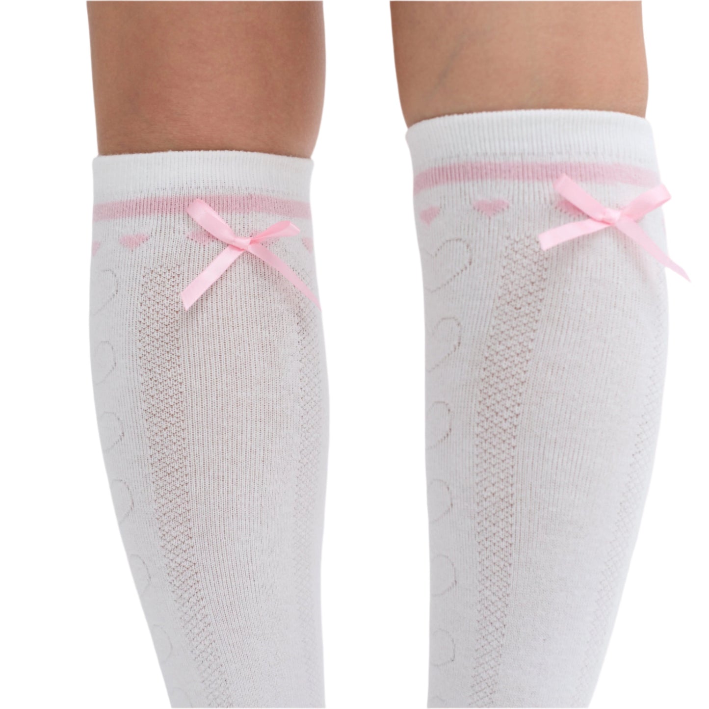 [Special edition] Pink bow knee high grip socks